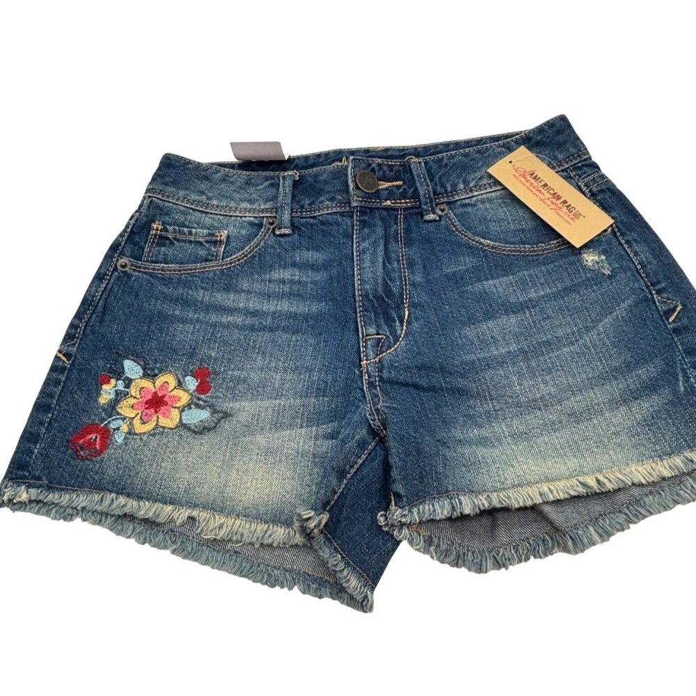American Rag, Junior's  Arlington Fest, Embroidered Denim Shorts, Adabelle Wash